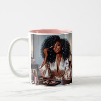 Caneca De Café Em Dois Tons Makeup Mug "Slay When You Sip"