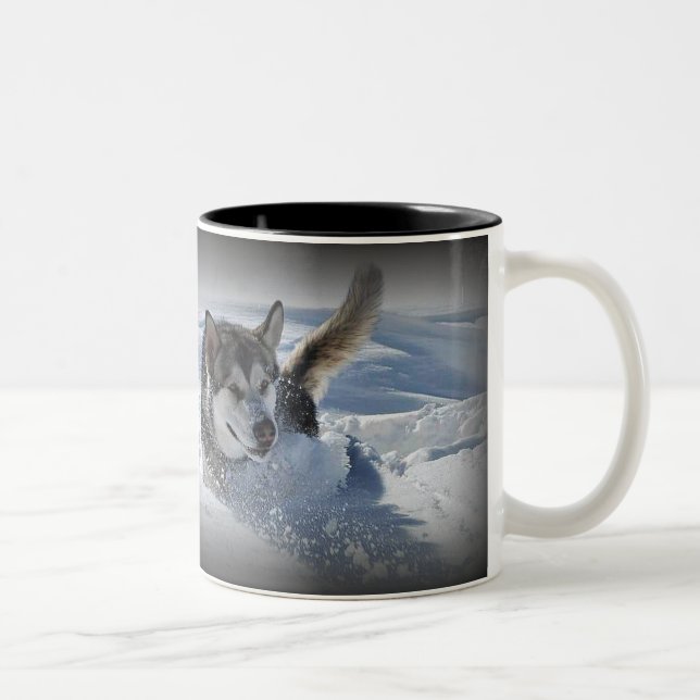 Caneca De Café Em Dois Tons Malamute do Alasca (Direita)