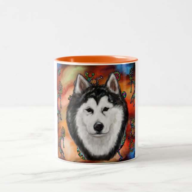 CANECA DE CAFÉ EM DOIS TONS MALAMUTE DO ALASKA (Centro)