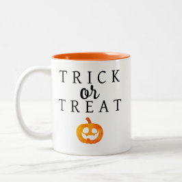 Caneca De Café Em Dois Tons Malandro Ou Tratar O Dia das Bruxas de Jack-o-lant