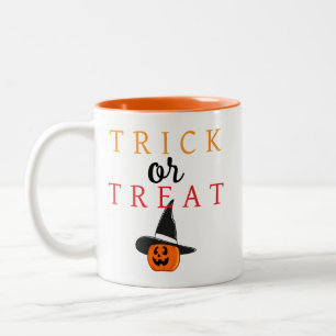 Caneca De Café Em Dois Tons Malandro Ou Tratar O Dia das Bruxas de Jack-o-lant
