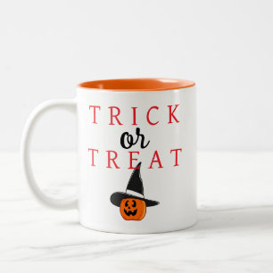 Caneca De Café Em Dois Tons Malandro Ou Tratar O Dia das Bruxas de Jack-o-lant