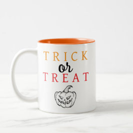 Caneca De Café Em Dois Tons Malandro Ou Tratar O Dia das Bruxas de Jack-o-lant