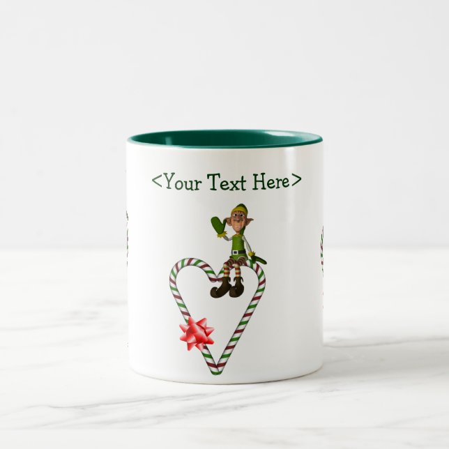 Caneca De Café Em Dois Tons Male Elf Heart Personalizated Christmas Holiday Mu (Centro)