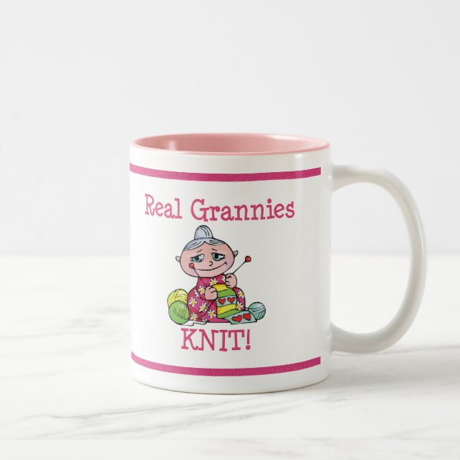 Caneca De Café Em Dois Tons MALHA real das avós! (Direita)