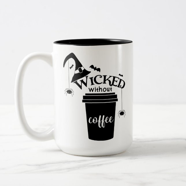 Caneca De Café Em Dois Tons Maligna Sem Café Fofa e Divertida Capa de Bruxa Pr (Esquerda)