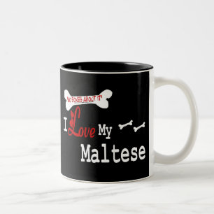 Caneca De Café Em Dois Tons Maltês (I Love)