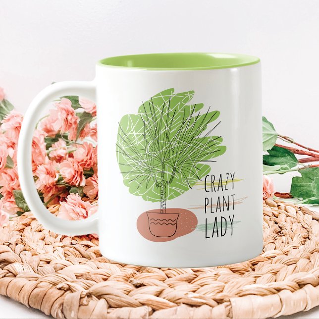 Caneca De Café Em Dois Tons Maluca de Planta (Criador carregado)