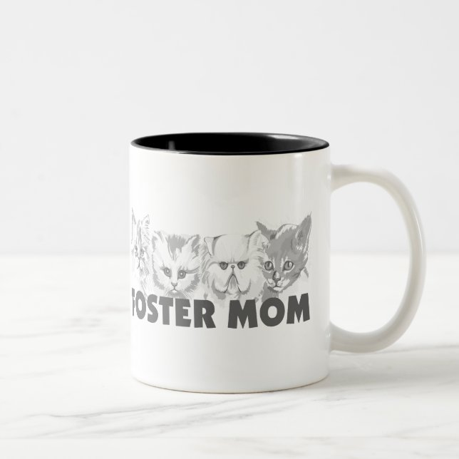 Caneca De Café Em Dois Tons Mamã adoptiva (gatos) (Direita)