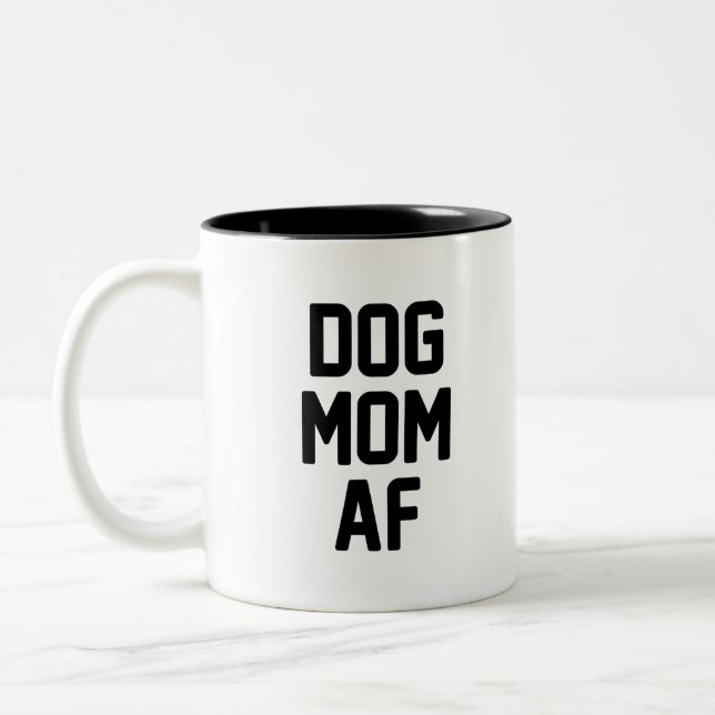 Caneca De Café Em Dois Tons Mamã AF do cão (Esquerda)