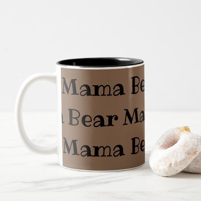 Caneca De Café Em Dois Tons Mama Bear (Com Donut)