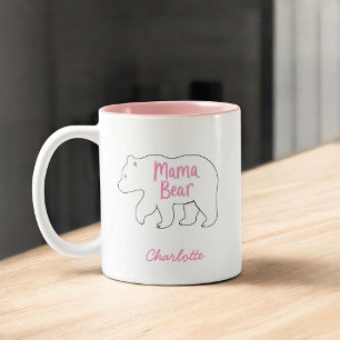 Caneca De Café Em Dois Tons Mama Bear   Dia de as mães bonito e engraçado