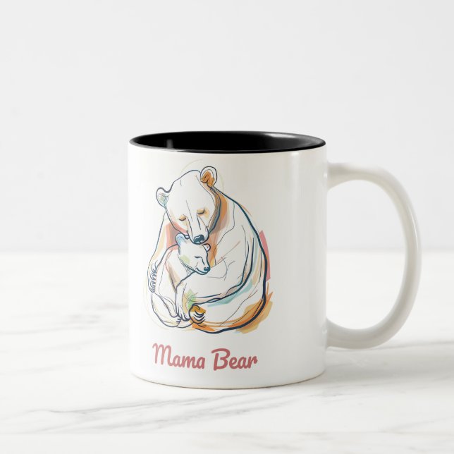 Caneca De Café Em Dois Tons Mama Bear Mothers Day (Direita)