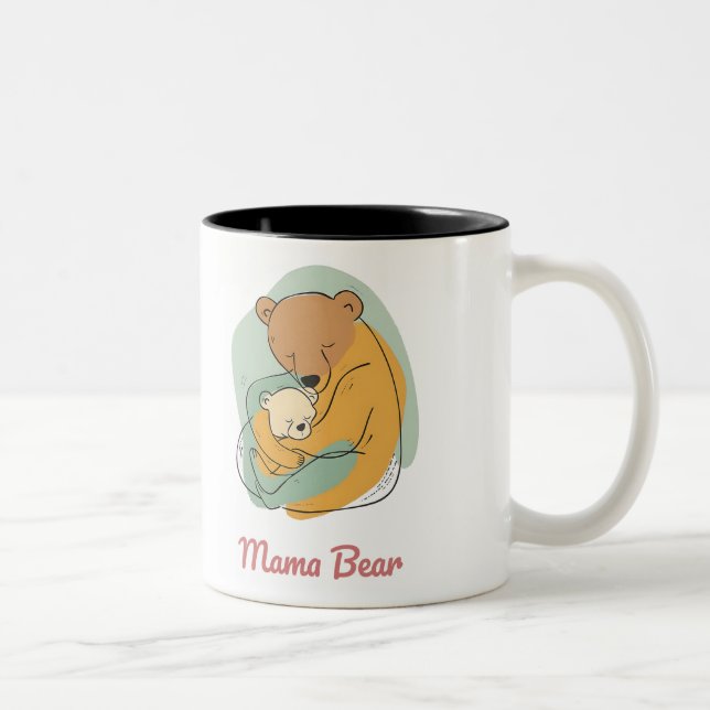Caneca De Café Em Dois Tons Mama Bear Mothers Day (Direita)