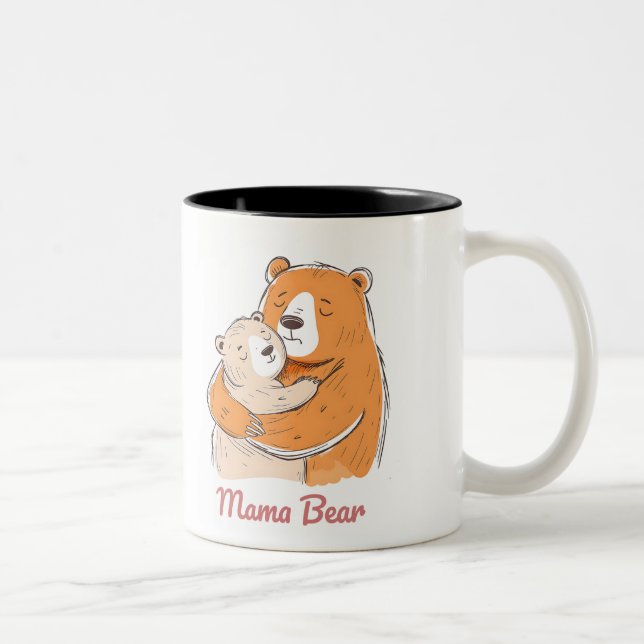 Caneca De Café Em Dois Tons Mama Bear Mothers Day (Direita)