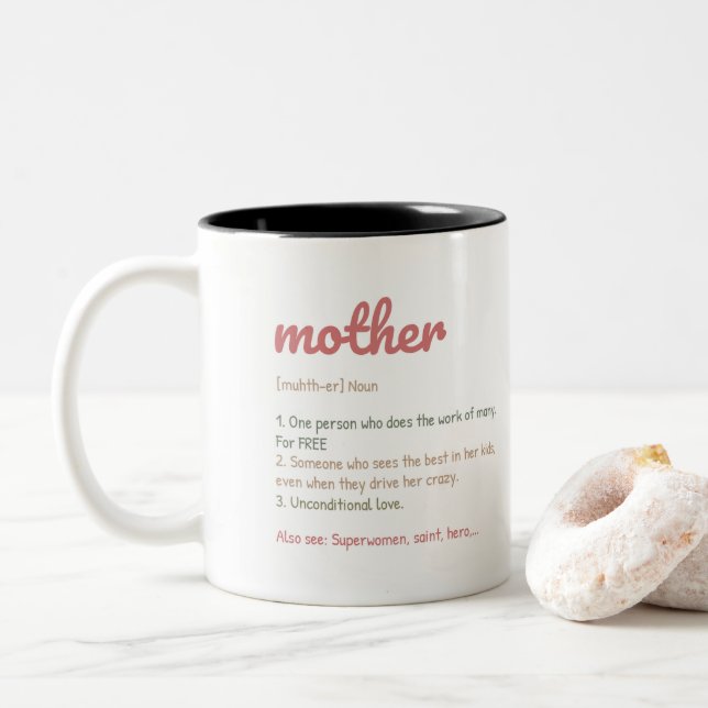 Caneca De Café Em Dois Tons Mama Bear Mothers Day (Com Donut)