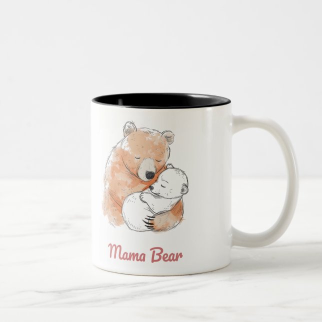 Caneca De Café Em Dois Tons Mama Bear Mothers Day (Direita)