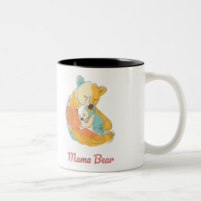 Caneca De Café Em Dois Tons Mama Bear Mothers Day (Direita)