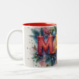 Caneca De Café Em Dois Tons Mama Christmas Mug