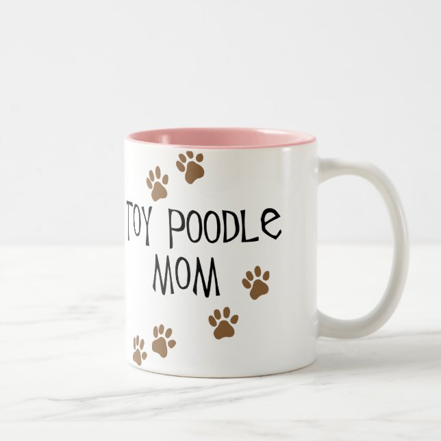 Caneca De Café Em Dois Tons Mamã da caniche de brinquedo (Direita)