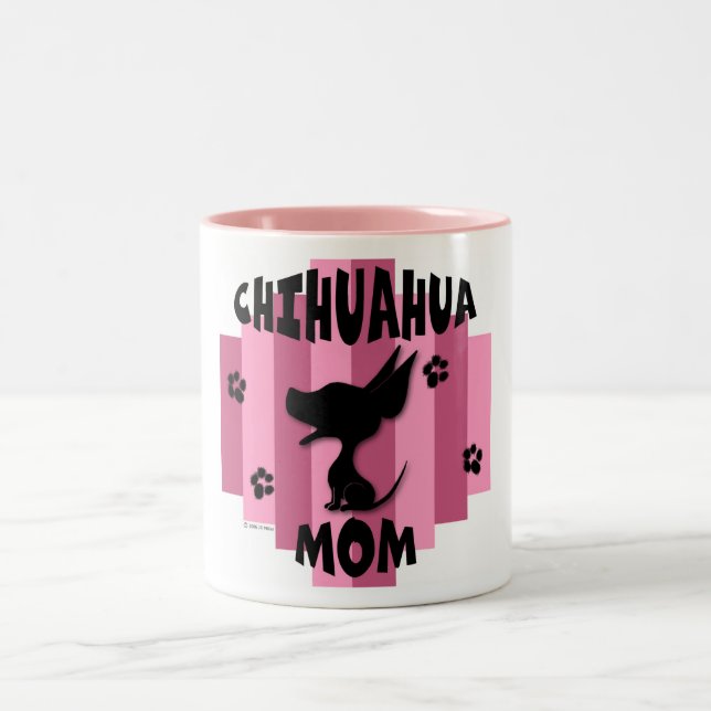 Caneca De Café Em Dois Tons Mamã da chihuahua (Centro)