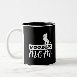 Caneca De Café Em Dois Tons Mamã da silhueta da caniche abaixo