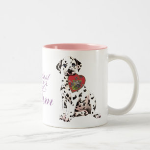 Caneca De Café Em Dois Tons Mamã Dalmatian do coração