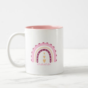 Caneca De Café Em Dois Tons Mama de cerâmica colorida Mug com arco-íris boêmic