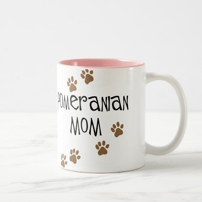 Caneca De Café Em Dois Tons Mamã de Pomeranian (Direita)