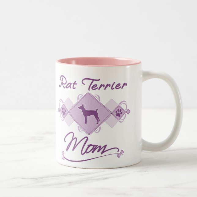 Caneca De Café Em Dois Tons Mamã de Terrier de rato (Direita)