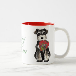 Caneca De Café Em Dois Tons Mamã do coração do Schnauzer diminuto