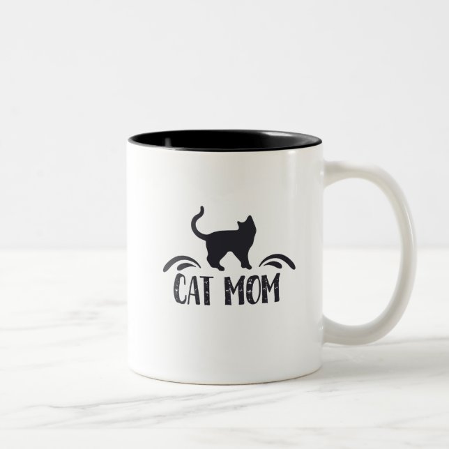 Caneca De Café Em Dois Tons Mamã do gato (Direita)