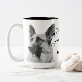 Caneca De Café Em Dois Tons Mamã do german shepherd do mundo a grande