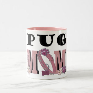 Caneca De Café Em Dois Tons MAMÃ do Pug