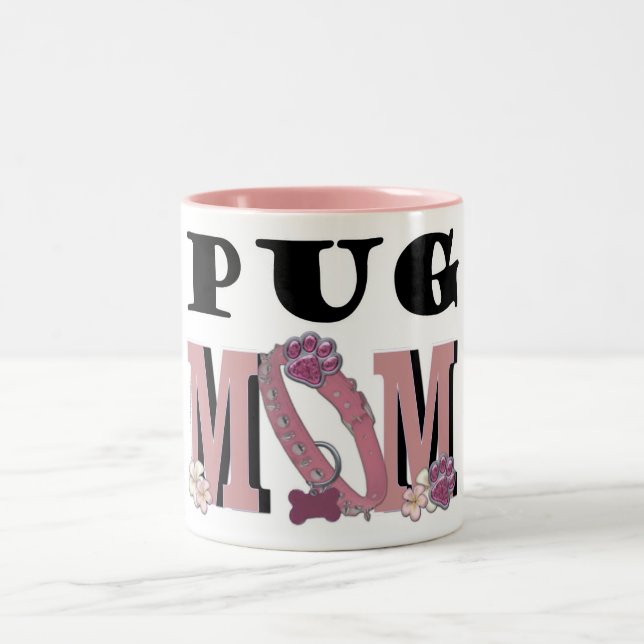 Caneca De Café Em Dois Tons MAMÃ do Pug (Centro)