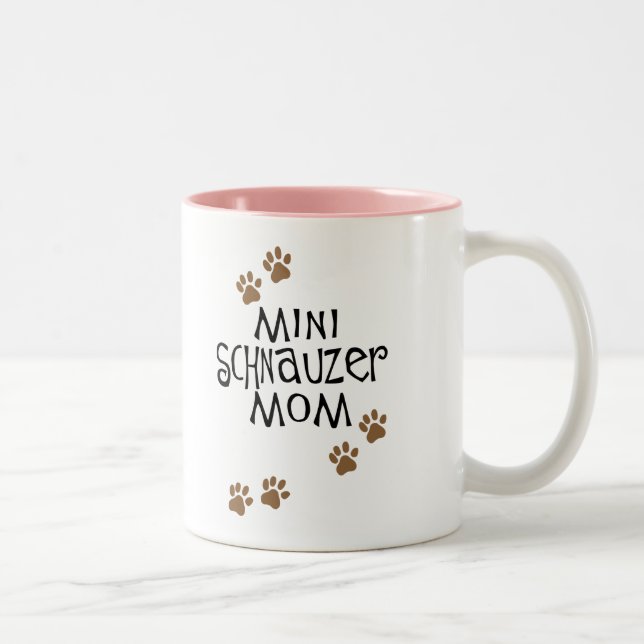 Caneca De Café Em Dois Tons Mamã do Schnauzer diminuto (Direita)