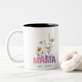Caneca De Café Em Dois Tons Mama Est 2024 Mothers Day