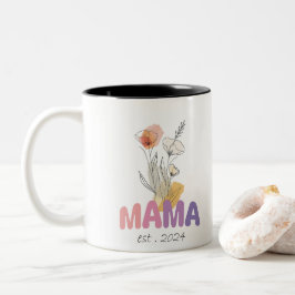 Caneca De Café Em Dois Tons Mama Est 2024 Mothers Day