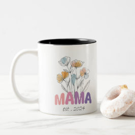 Caneca De Café Em Dois Tons Mama Est 2024 Mothers Day
