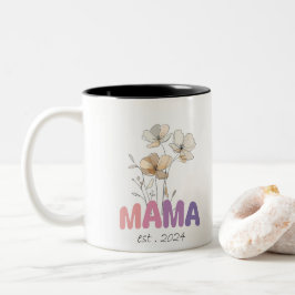Caneca De Café Em Dois Tons Mama Est 2024 Mothers Day