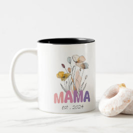 Caneca De Café Em Dois Tons Mama Est 2024 Mothers Day