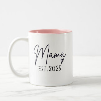 Caneca De Café Em Dois Tons Mama Est 2025, Personalizada, Mãe Mug, Personaliza