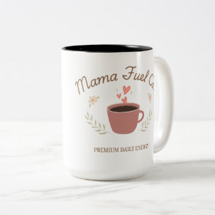 Caneca De Café Em Dois Tons Mama Fuel Co. Design de Mãe Café Aconchegante