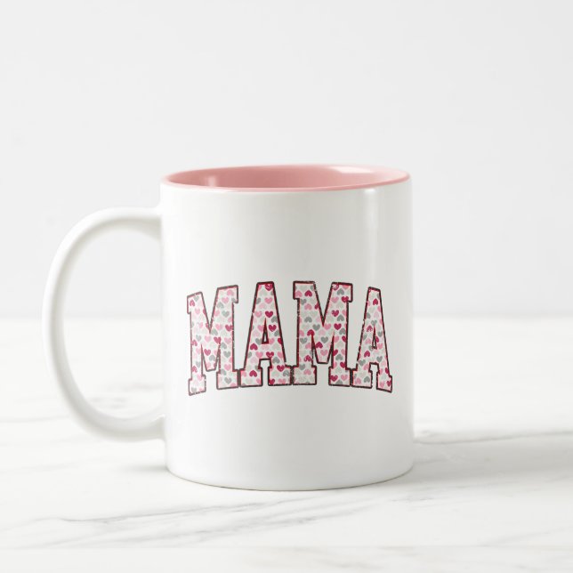 Caneca De Café Em Dois Tons Mama Heart (Esquerda)