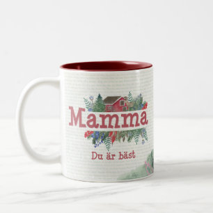 Caneca De Café Em Dois Tons Mama Sueca Jag älskar dig Café com Duas Tonelada