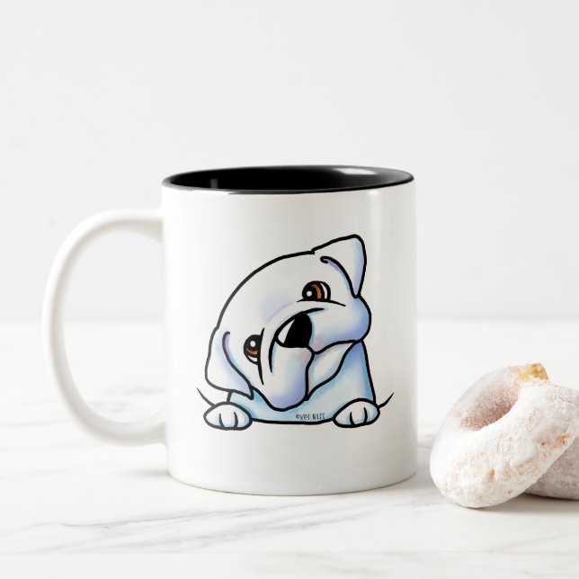 Caneca De Café Em Dois Tons Mamãe Bulldog (Com Donut)
