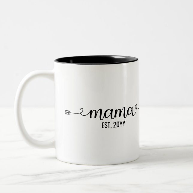 Caneca De Café Em Dois Tons Mamãe criou, mamãe para ser presente personalizado (Esquerda)
