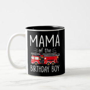 Caneca De Café Em Dois Tons Mamãe do Aniversário do Bombeiro Fa