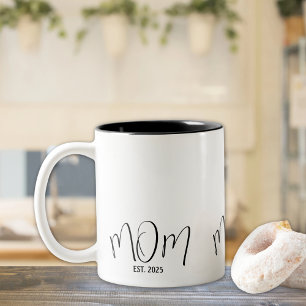 Caneca De Café Em Dois Tons Mamãe Estabeleceu Novo Presente Mãe