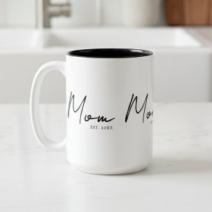 Caneca De Café Em Dois Tons Mamãe Estabeleceu Novo Presente Mãe